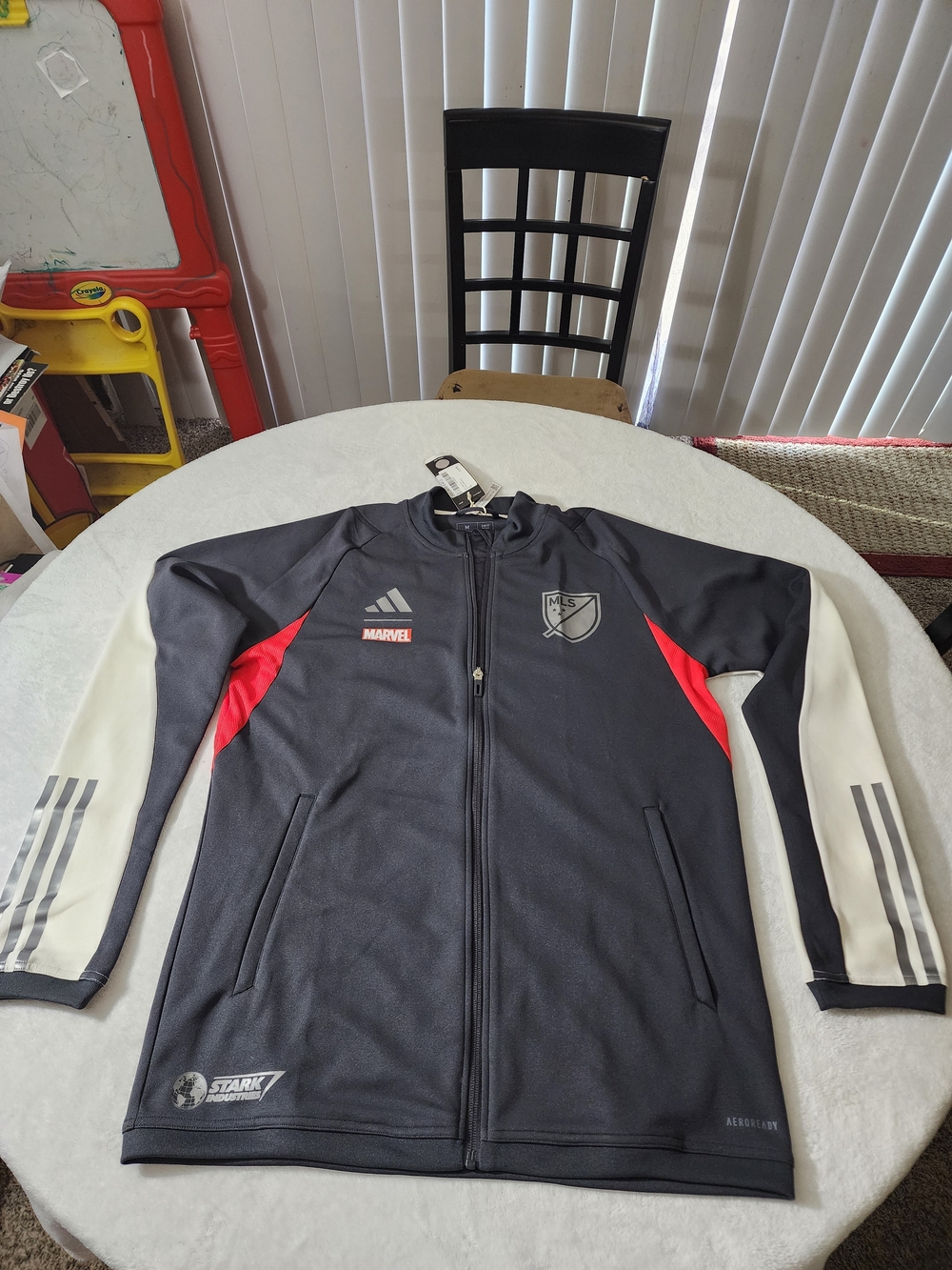 Marvel 2023 MLS All-Star x Anthem Track Jacket Full Zip Gray Adidas Black